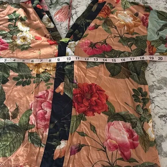 Farm Rio x Anthropologie tassel tie floral top kimono shirt XS - Picture 8 of 9
